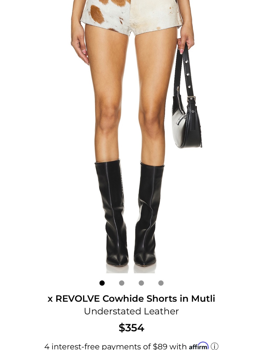 REVOLVE Black Leather Knee-High Heeled Boots